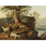 Künstler des 19. Jahrhunderts - Romatische Landschaft - ÖL/Lwd. 66 x 88 cm. Sign l. u. Dat.: 1833.