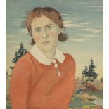 Karl Dröge 1898 - 1975 - Frau D - Öl/Papier. 48 x 54 cm. Verso bez. Farbverlust. Ungeöffnet. Unter