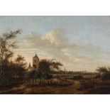Anthonie Jansz van der Croos 1606/07 Alkmar - 1662/63 Den Haag - Landschaft mit Dorfkirche - Öl/