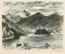 Lovis Corinth 1858 Tapiau - 1925 Amsterdam - "Walchensee" - Farblithografie/Papier. 50/50. 25 x 31,5