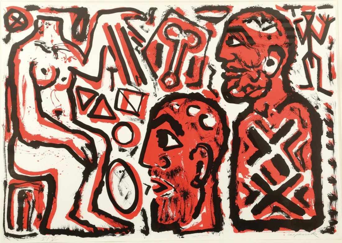 A. R. Penck (Ralf Winkler) 1939 Dresden - 2017 Zürich - Ohne Titel - Farblithografie/Papier. I/V.