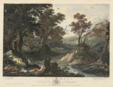 John Browne 1741 Finchfield - 1801 Walworth - "Europa" - Kolor. Kupferstich. 25 x 35 cm. 30 x 38