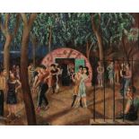 Otto von Wätjen 1881 Düsseldorf - 1942 München - Sommerfest mit Tanzpaaren - Öl/Lwd. 66 x 80 cm.