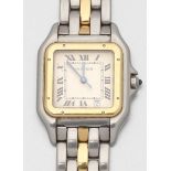 Cartier-Armbanduhr Fa. Cartier, Swiss Modell: Panthere Stahl/750er GG, gestemp. Auf dem