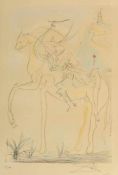 Salvador Dalí 1904 Figueras - 1989 Figueras - "Couple à cheval" (Paar zu Pferde) - Kolorierte