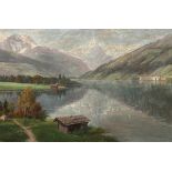 Herman Kiekebusch 1857 Berlin - "Zell am See" - Öl/Lwd. 81 x 120 cm. Sign. l. u.: H. Kiekebusch.