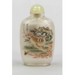 Snuffbottle China, um 1900. - Katzen - Glas. Innen polychrom bemalt. H. 8 cm.