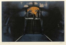 Gerd Winner 1936 Braunschweig - lebt in München und Liebenburg - Subway 1977 - Farbserigrafie/