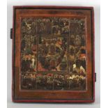 Festikone Russian Icon Russland, 19. Jahrhundert. Tempera/Holz. 31 x 26,5 cm. Zwei