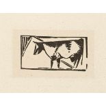 Ewald Mataré 1887 Aachen - 1965 Büderich - "Kuh" (Stehende Kuh nach links) - Holzschnitt/Papier. 7,6