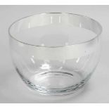 Obstschale / Fruit Bowl Silber. Glas. D. 25 cm. Der Glaskorpus ist mit einer Silberschicht