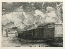 Peter Ackermann 1934 Jena - 2007 Cortona - "Hay's Wharf mit Tower Bridge im Hintergrund" -
