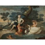 Künstler des 18. Jahrhunderts Französische Schule - Leda und der Schwan - Öl/Lwd. 53 x 71 cm.