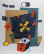 Victor Popov 1952 Schemonaicha - lebt in Norderstedt - "Spiel an schwarzem Quadrat" - Acryl/Lwd.