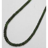 Chromdiopsid-Collier 585er GG, gestemp. Russische Chromdiosid-Perlen, Buttons facettiert, 4,15