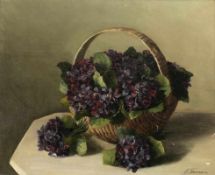 Emmy Marie Caroline Thornam 1852 Horsens -1935 Kopenhagen - Stillleben mit violetten Hortensien im