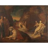 Künstler des 19. Jahrhunderts - Diana und Kallisto - Öl/Lwd. 98 x 117 cm. Rahmen. Delle am rechten