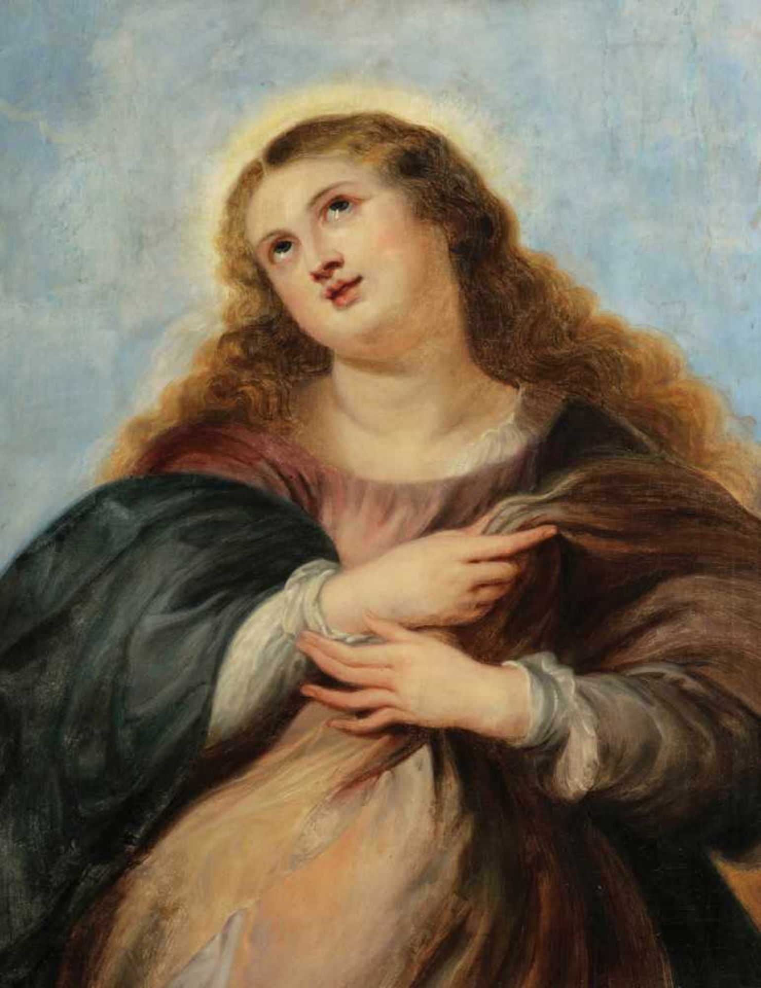 Italienischer Künstler des späten 17. Jahrhunderts - Madonna - Öl/Lwd. 70 x 50 cm. Doubl.