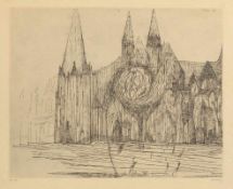 Paul Eliasberg 1907 München - 1983 Hamburg - "Chartres" Radierung/Papier. 77/150. 35,8 x 44,4 cm, 48
