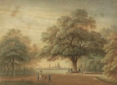 Christian Gottlob Hammer 1779 Dresden - 1864 Dresden - Blick vom Park auf die Kulisse von Dresden