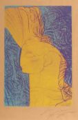 Ernst Fuchs 1930 Wien - 2015 Wien - Ohne Titel - Farbserigrafie/braunes Papier. 27/200. 68 x 45,5