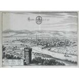 Kaspar Merian 1627 Frankfurt - 1686 Holland - "Hameln an der Weser" - Kupferstich. Mittelfalz. 23