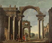 Giovanni Paolo Pannini 1691 Piacenza - 1765 Rom attr. - Vedutenpaar - Tempel mit Ruinen und