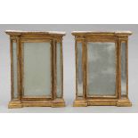 Paar Barock-Spiegel 18. Jh. Holz, gefasst. 6 x 46 x 63 cm. Rest.bed.