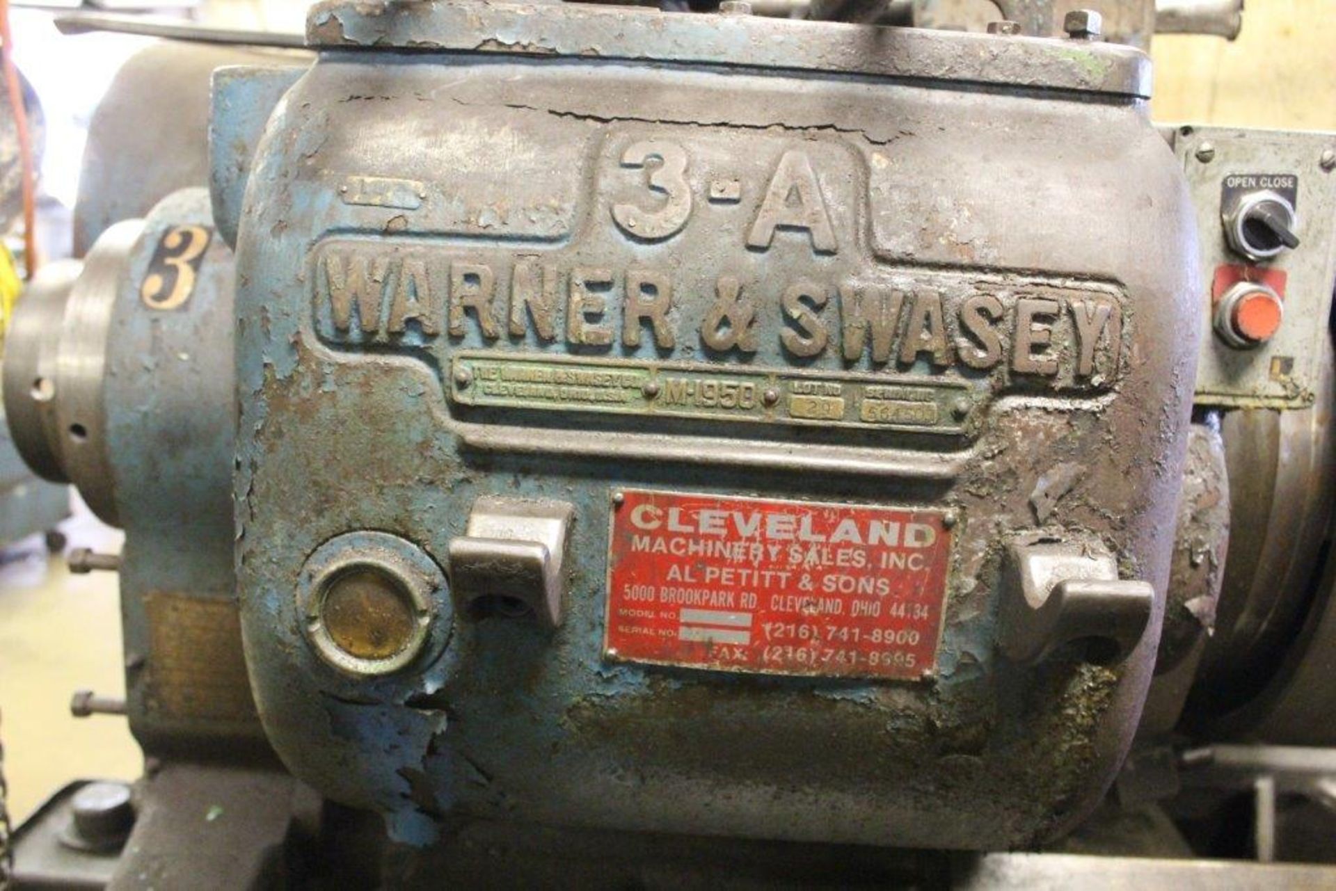 Warner Swasey Turrent Lathe- 22" swing, 3'bed - Image 4 of 8