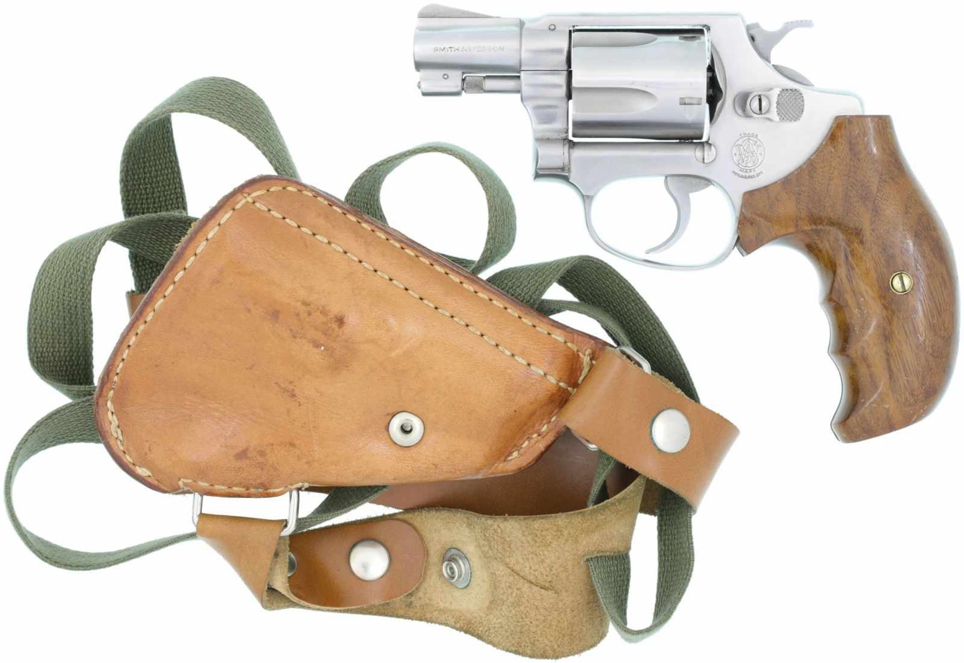 Revolver, S&W Mod. 60, Kal. .38Spez.@ 2"-Lauf, Stainless-Steel, 5-schüssig, starre Visierung.