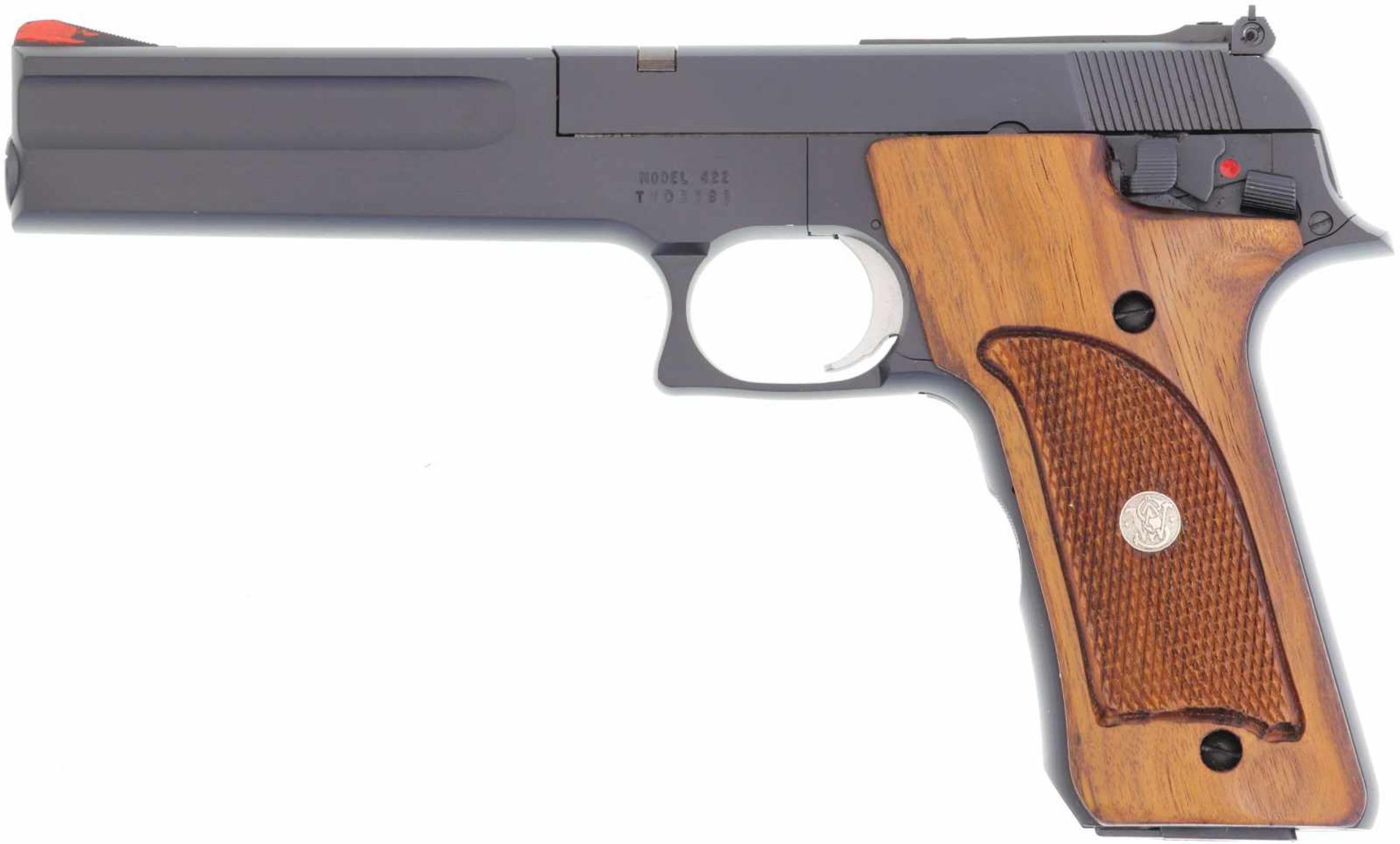 Pistole, S&W Mod. 422, Kal. .22LR@ LL 115mm, schwarz eloxiertes Leichtmetallgriffstück, SA-Abzug,
