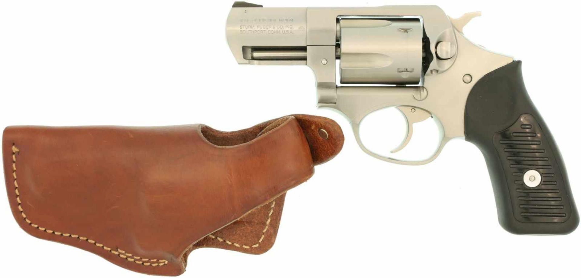 Revolver, Ruger SP101, Kal. .357Mag.@ Stainless Steel, LL 2", 5-schüssiger DA-Revolver, schwarze