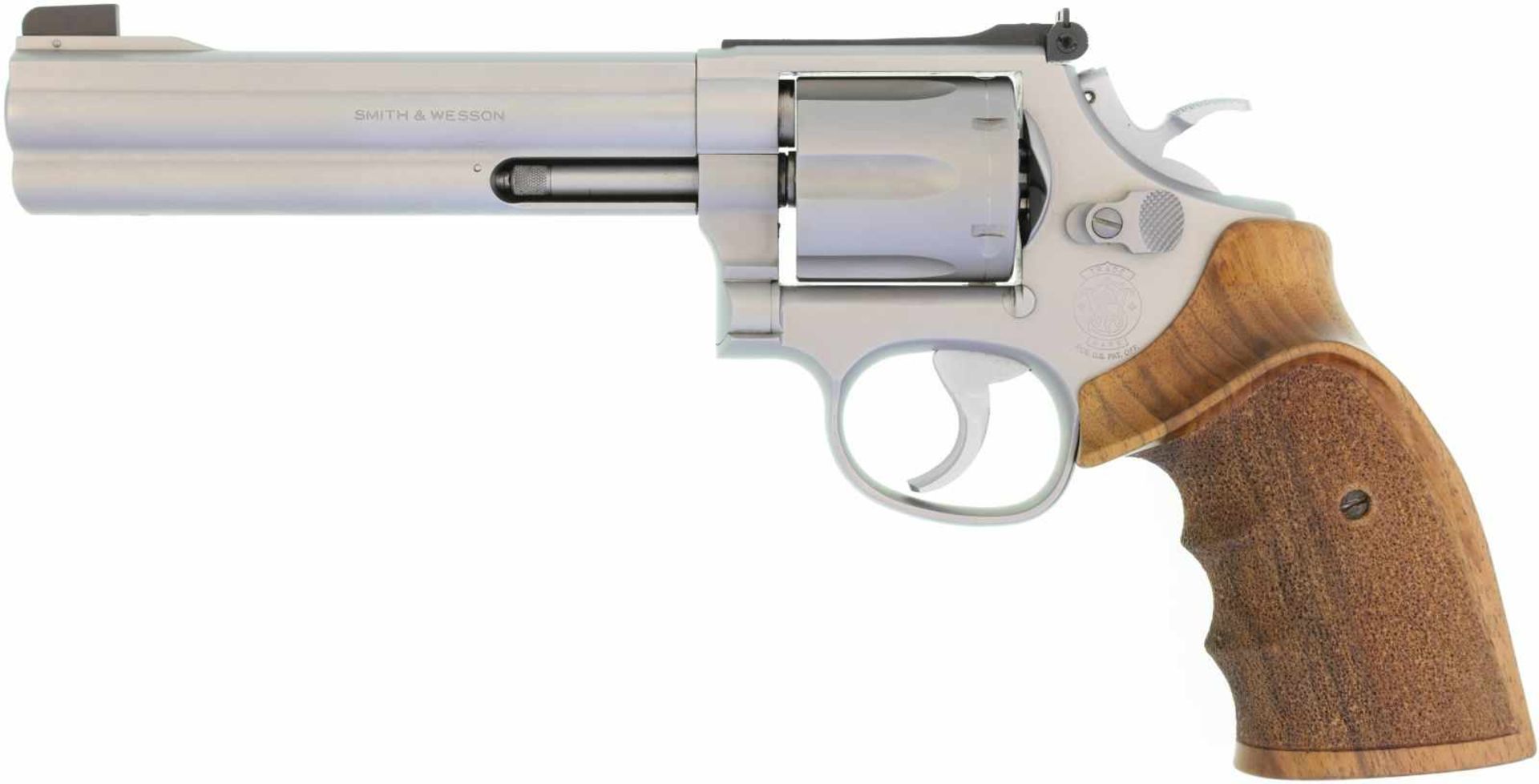 Revolver, S&W 686-3 Target Champion, Kal. .357Mag@ LL 6", Glasperlen gestrahlte Stainless-Steel-