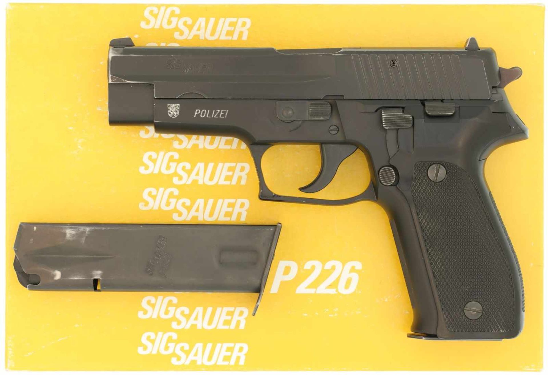 Pistole, SIG-Sauer P226, Polizei Kanton Thurgau, Kal. 9mmP@ Schwarz eloxiertes