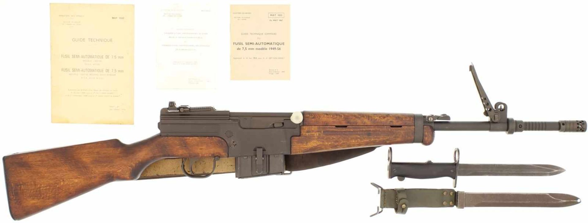 Selbstladegewehr MAS Mle. 1949-56, Kal. 7,5x54mm@ LL 530mm, TL 1020, Gasdrucklader, Lauf mit