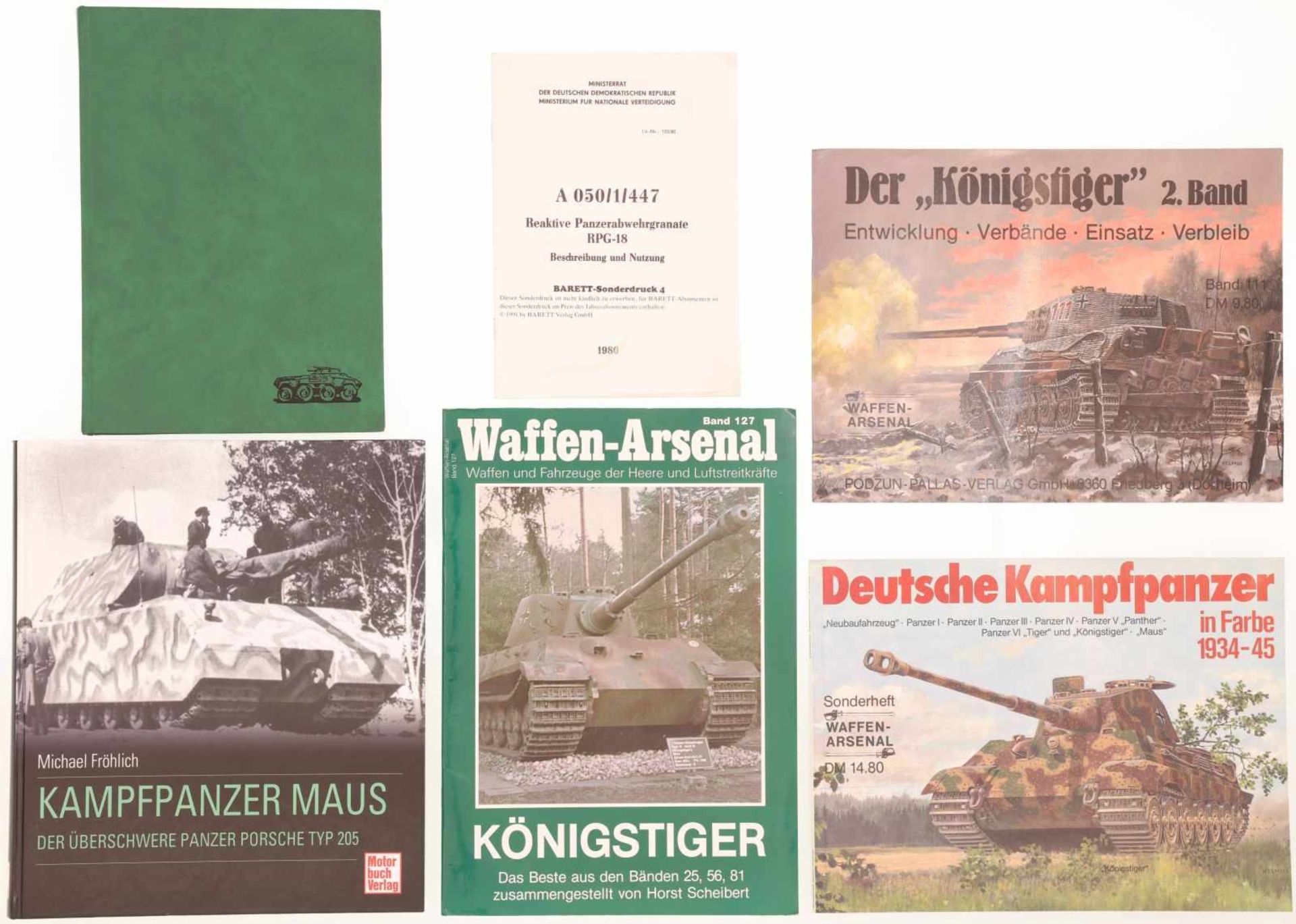 Konvolut von 2 Büchern und 4 Heften@ 1. Kampfpanzer Maus von Michael Fröhlich. 2. Kraftfahrzeuge und