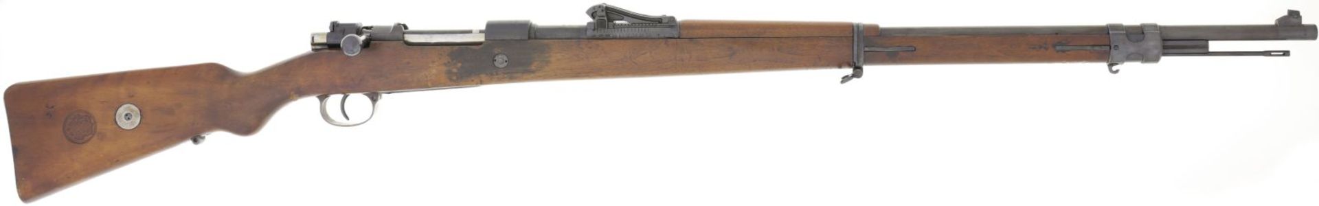 Wehrmannsgewehr, Mauser G98 Einzellader, Kal. 8.15x46R@ LL 750mm, TL 1255mm. Umgebaut aus einem