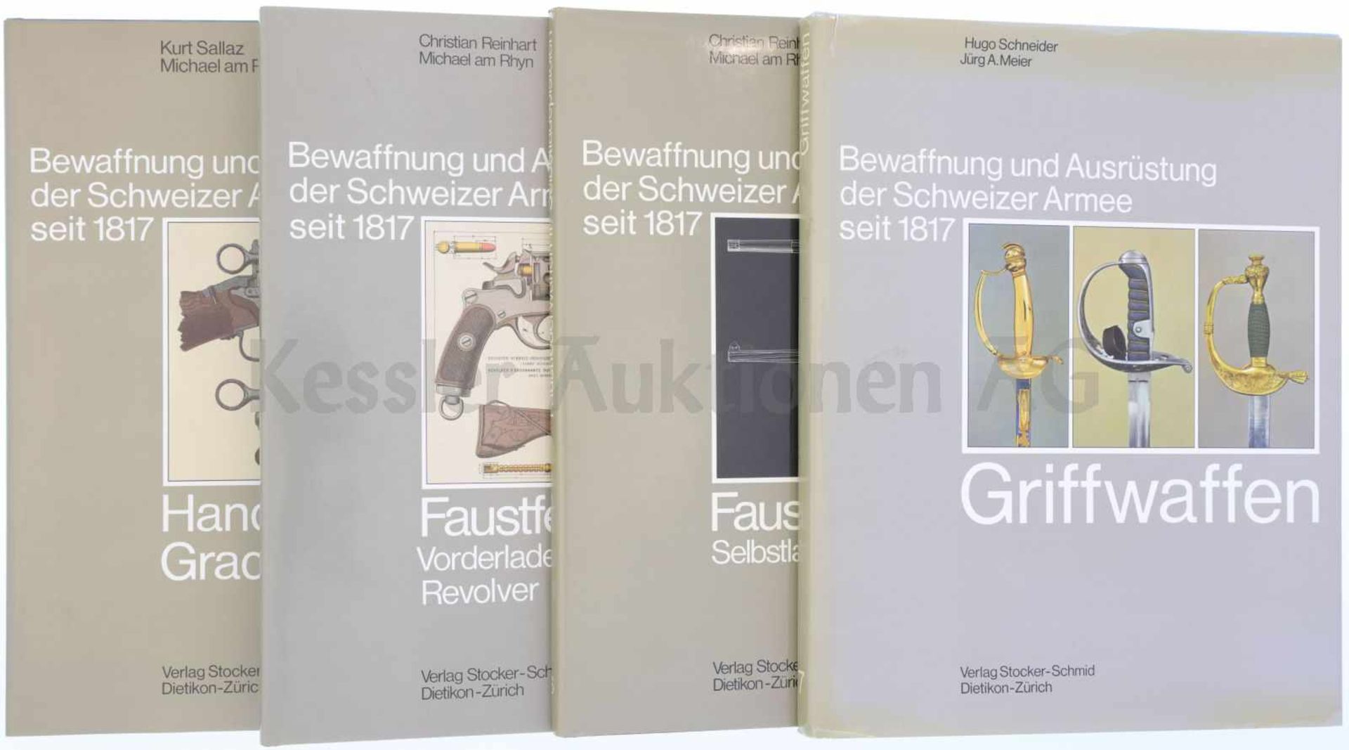 Konvolut von 4 Büchern, Bewaffnung und Ausrüstung der Schweizer Armee seit 1817 1. Band 4,