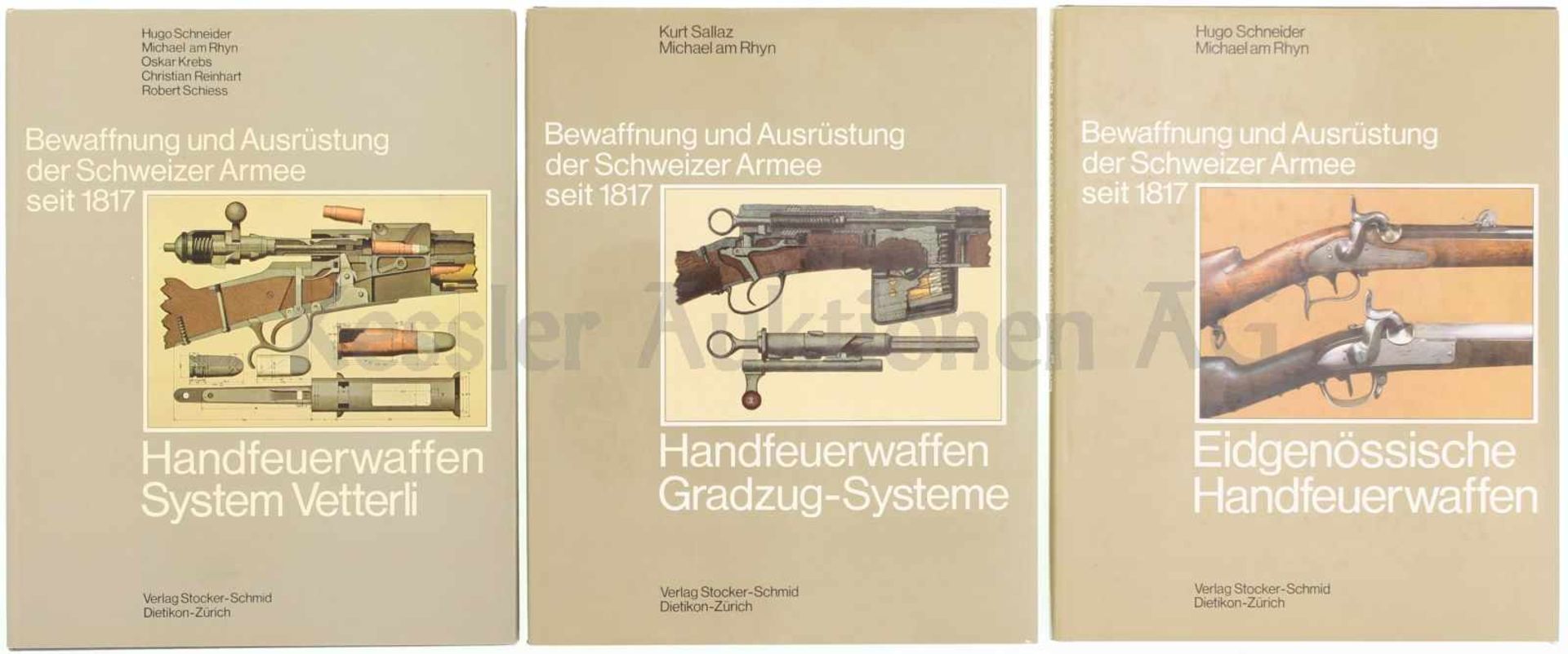 Konvolut von 3 Bänden, Bewaffnung und Ausrüstung der Schweizer Armee seit 1817 Band 2 Eidg.