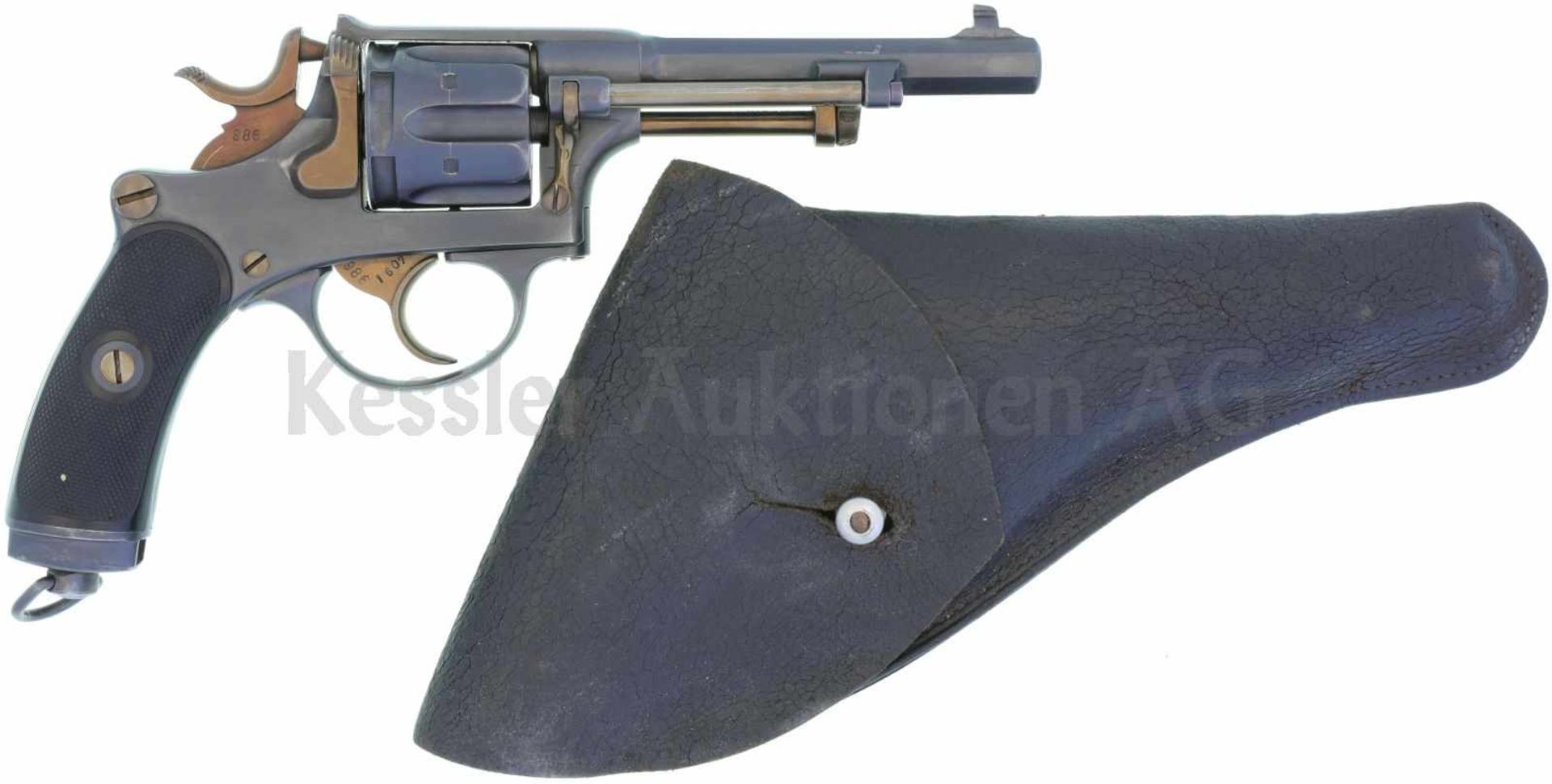 Revolver, WF Bern, Ord. 1882, Kal. 7.5mm LL 115mm, TL 240mm, brünierte Ganzstahlwaffe mit DA-