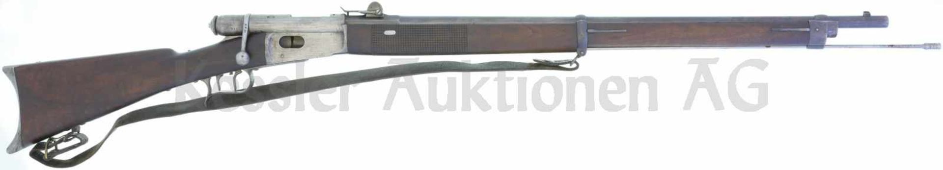 Scharfschützenstutzer, Repetiergewehr Vetterli M 1871, Montierwerkstätte Bern, Kal. 10.4mmVetterli