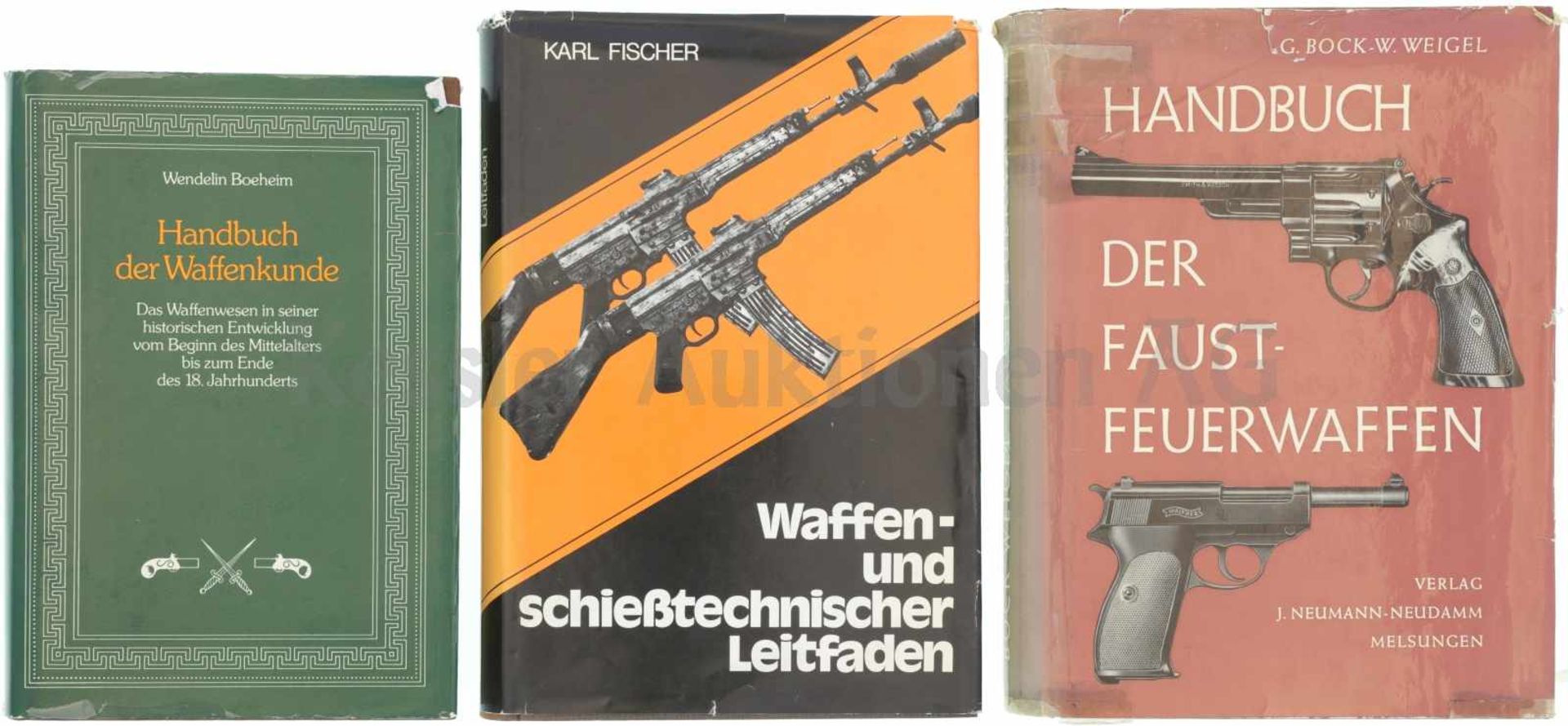 Konvolut von 3 Büchern 1. Handbuch der Waffenkunde, Das Waffenwesen in seiner historischen