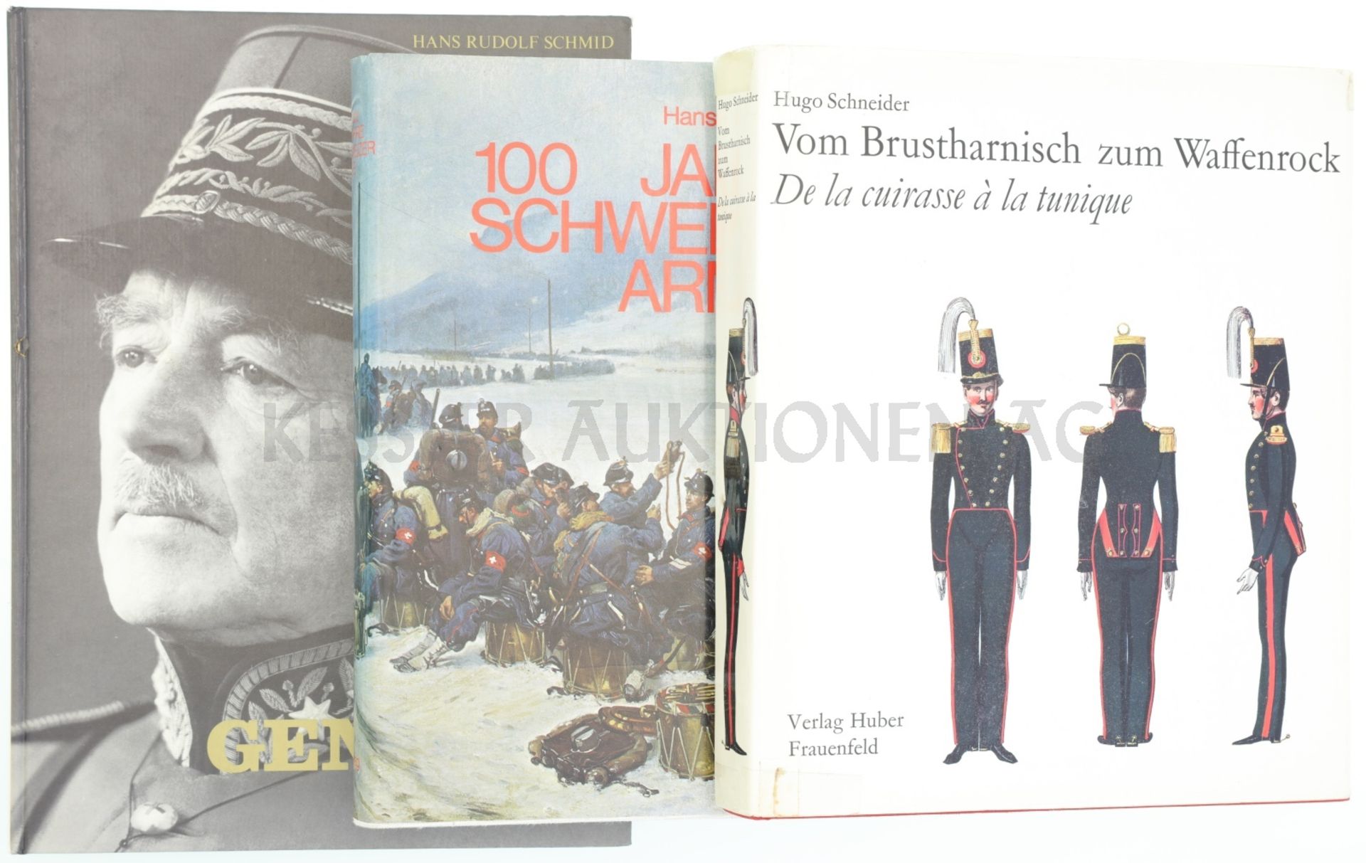 Konvolut von 3 Büchern 1. 100 Jahre Schweizer Armee, Ausg. 1978 Ott Verlag Thun. 2. Vom