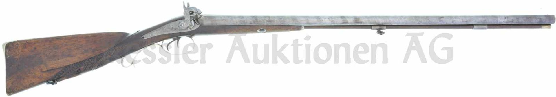 Perkussionsdoppelflinte Wanderer A. Rotheburg Kal. 12mm LL 755mm TL 1155mm, aushakbarer