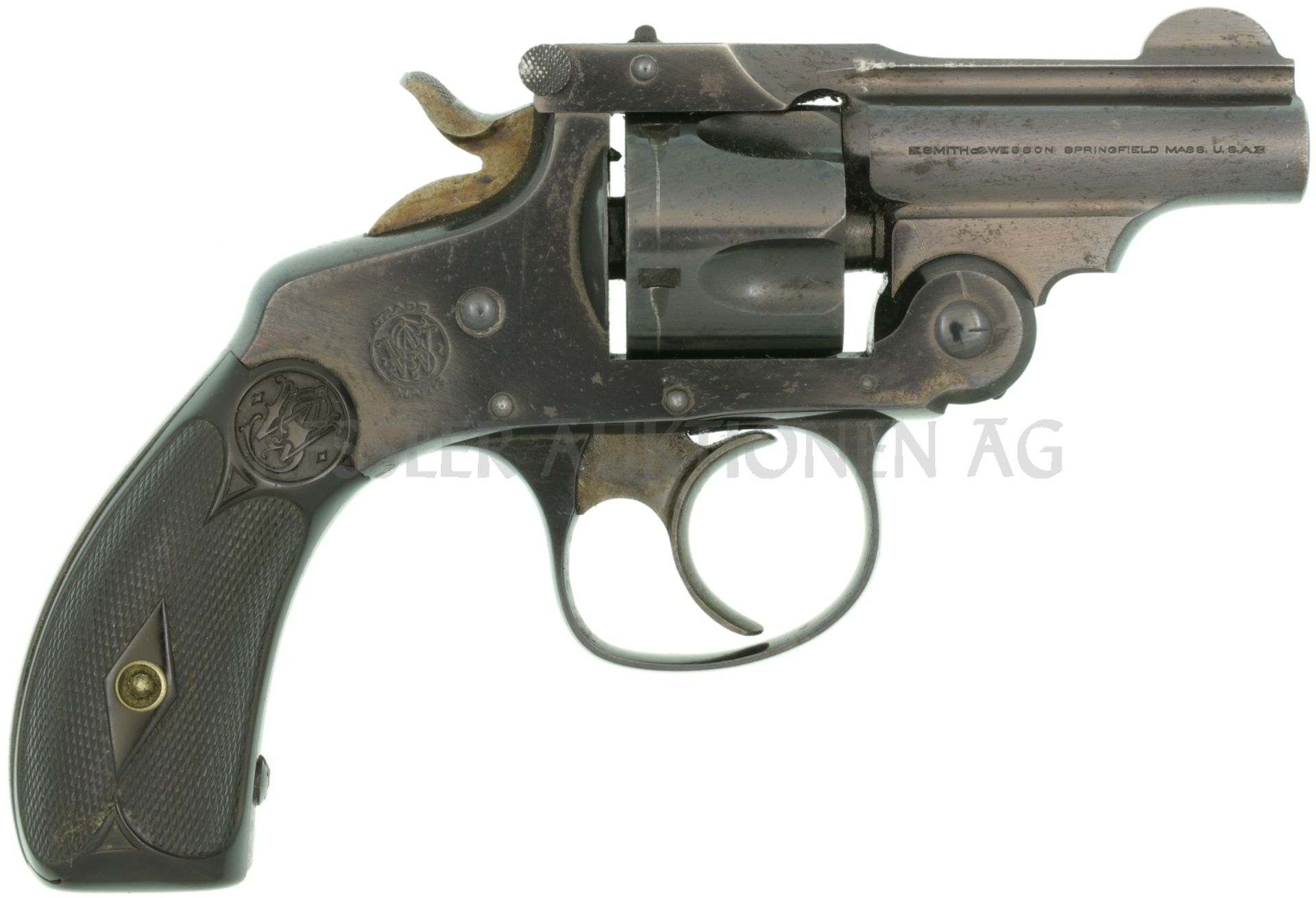 Revolver, Smith & Wesson Double Action Fifth Model, Kal. .32S&W Hochglanz brünierte