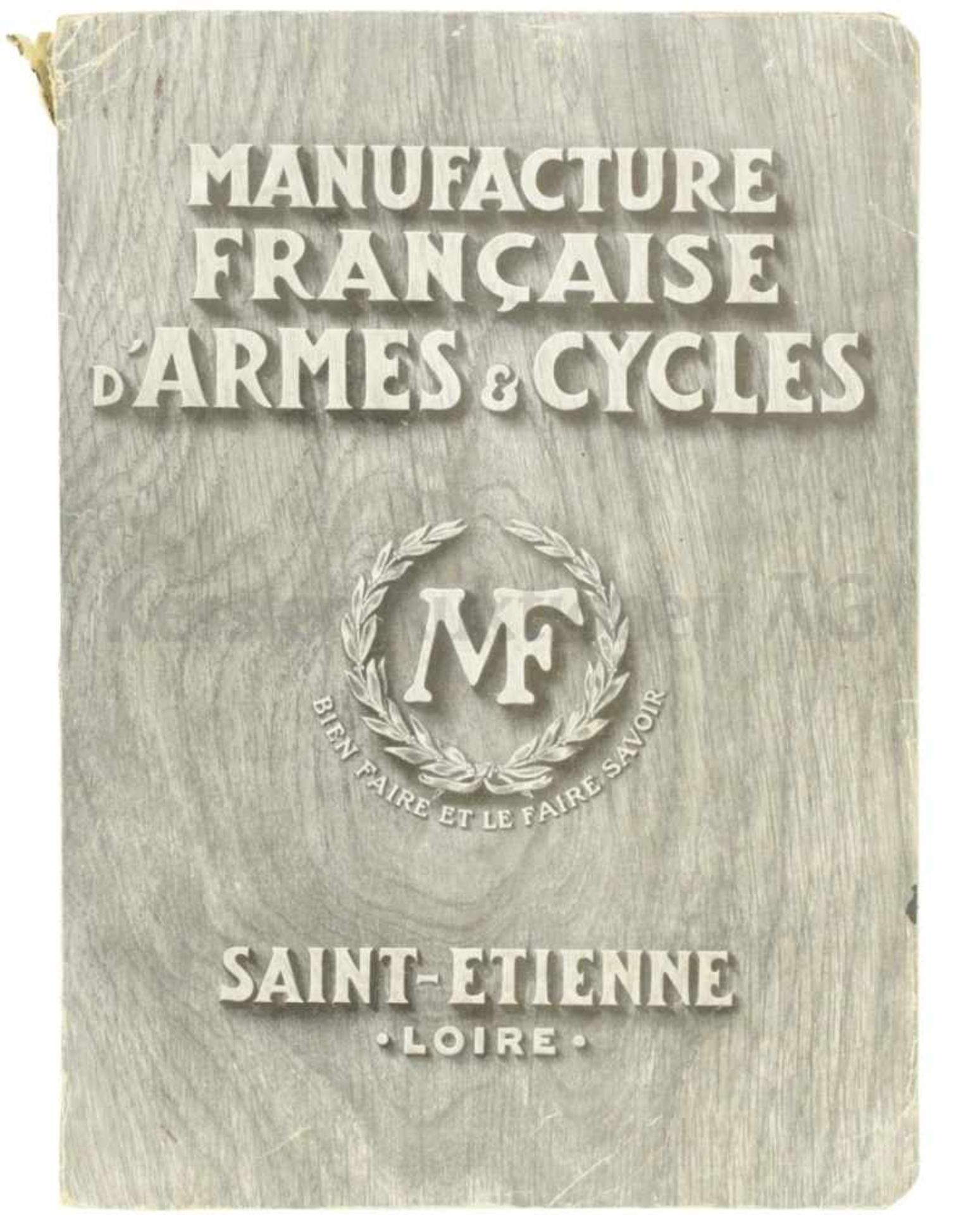 Katalog "Manufacture Francaise d'Armes & Cycles" Der aus der Zeit um 1920 stammende Katalog zeigt