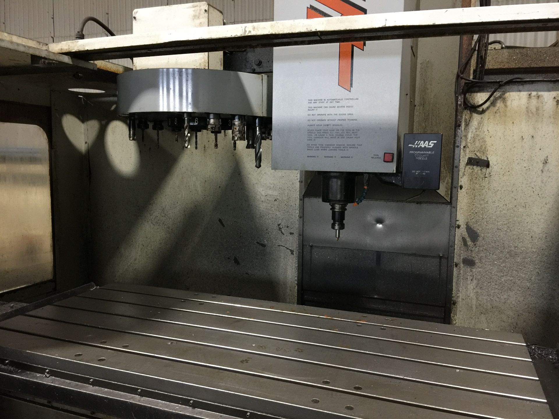 Haas VF6 CNC machining centre serial no 8387 year 1996 with assorted tooling and additional head as - Image 3 of 9