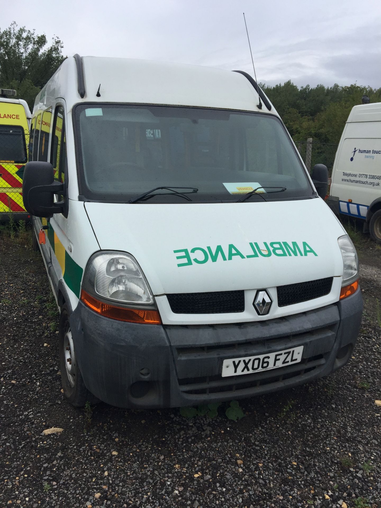 Renault Master standard body patient transfer ambulance Registration No YX06 XZL, recorded miles