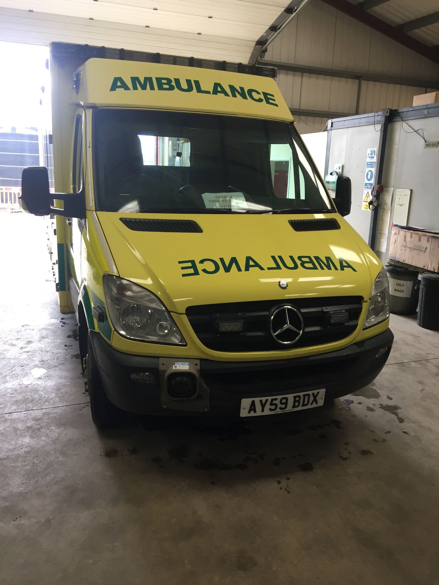 Mercedes Sprinter wide body HDU ambulance Registration No AY59 BDX, 346,000 recorded miles, date