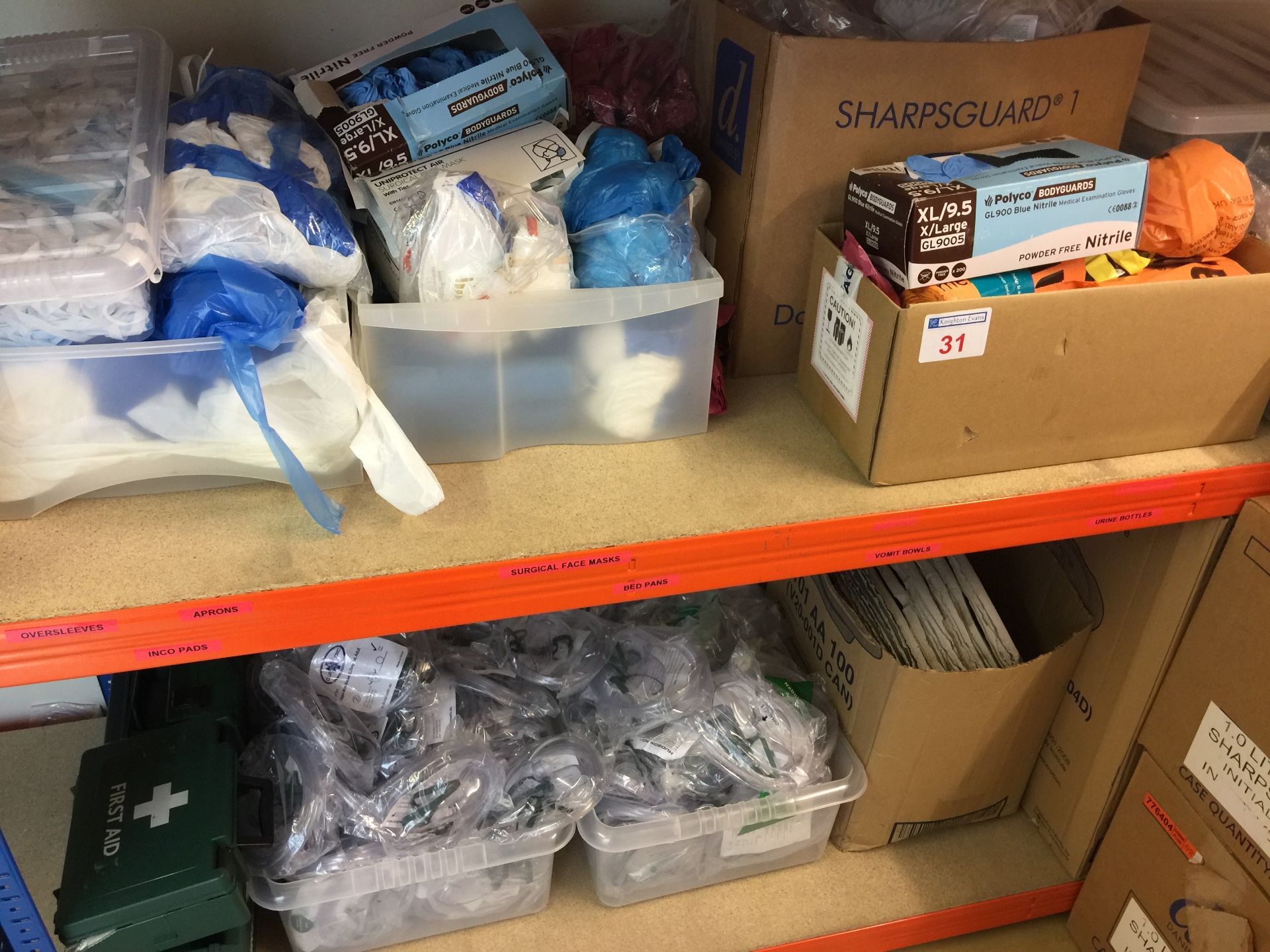 Large quantity of ambulance and medical consumables as lotted in two single bay racks and one pigeon - Image 3 of 9